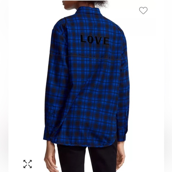 Maje Cebel Embroidered Plaid Love Button-Down Shirt size 1 - Picture 2 of 11